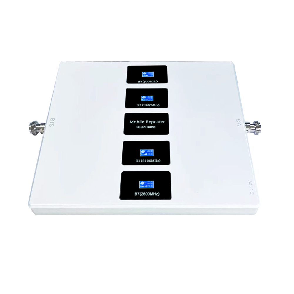 Quad band signal amplifier 900 1800 2100 2600MHz Signal Booster LTE Mobile Signal Repeater Mobile Booster 2G 3G 4G 5G